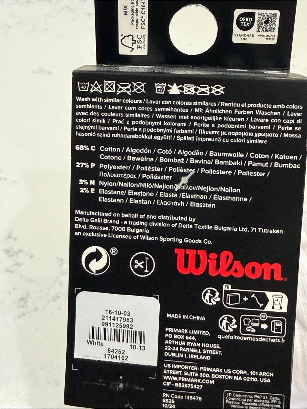 Wilson White Athletic Trainer Socks with Black Logo - 5 Pack - Picture 7 of 7